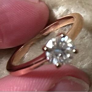 Vermeil Yellow Gold Over Sterling Silver moissanite ring size 6 hallmark Djoy925